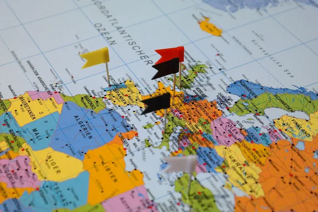destinations, map, map of the world, countries, to travel, flags and pennants, flags, tags, tagged, pins. Multi-location local SEO for UK businesses